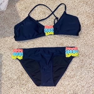 Aeropostale bikini (navy, blue, pink and yellow)